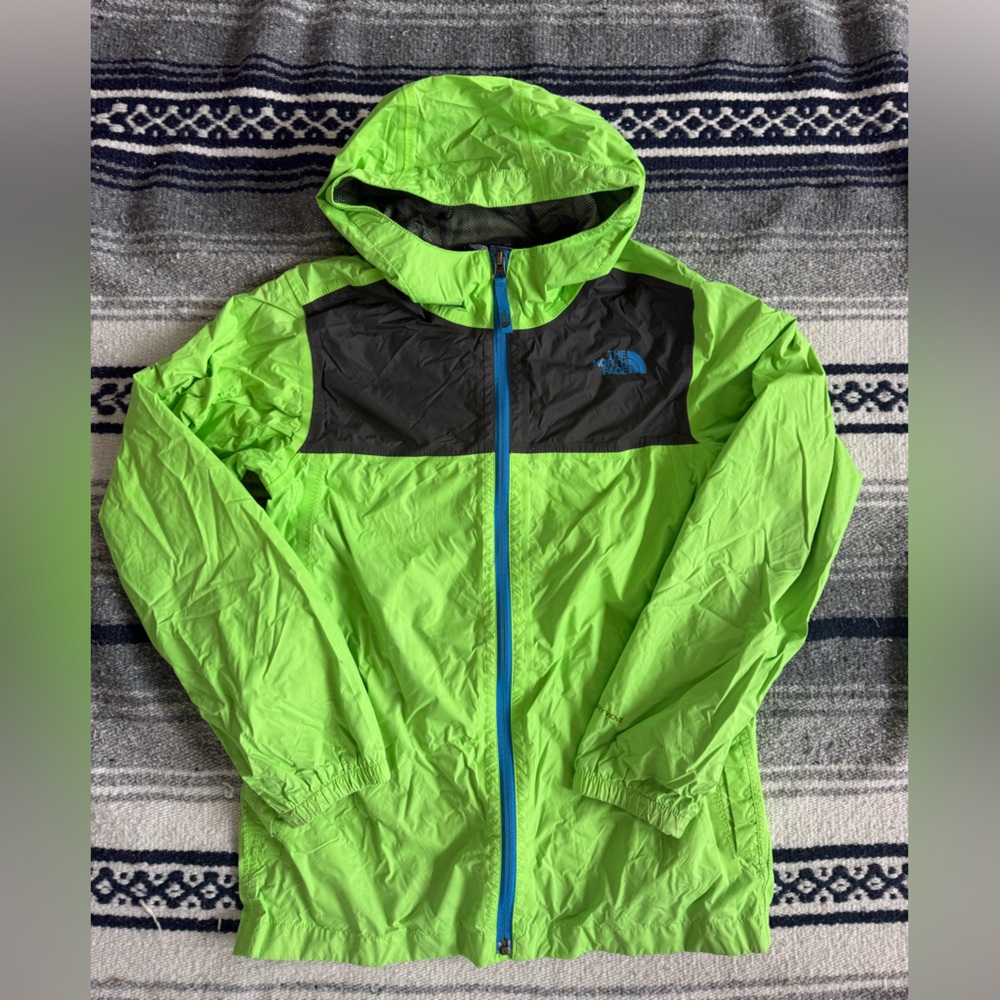 The North Face YOUTH green & black windbreaker jacket Size L